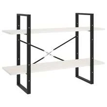 Bibliothèque vidaXL à 2 étagères, blanche, 100 x 30 x 70 cm, en pin massif - Blanc - Voir 5