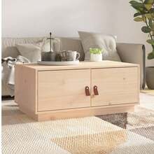 Table basse vidaXL 80x50x35 cm en pin massif - Tabac - Voir 4