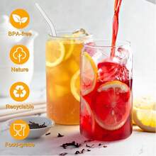 4pcs Personalized Juice Cups With Lids & Straws, Customizable For Halloween Party, Iced Coffee, Suitable For Travel, Storing Beverages, Juices, Smoothies, Also Great As Gifts For Weddings, Thanksgiving, Christmas, Halloween, All Seasons - Multicolor - View 11