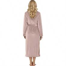 NY Teads Womens Fleece Batobe - Shawl Collar Soft Plush Robe Spa Robe - Topo+M - 查看 2