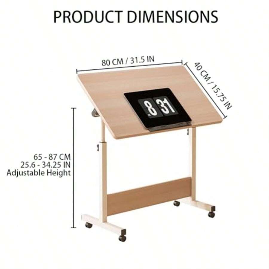 Escritorio de pie con altura ajustable, escritorio portátil para computadora portátil, escritorio móvil con ruedas, escritorio pequeño para computadora, escritorio con ruedas, mesa de pie para sentarse y pararse, escritorio para oficina en casa. - Multicolor - Ver 1