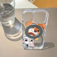 Funda para teléfono de  Friends con dibujos animados de Nick Wilde y Judy Hopps, compatible con teléfonos ,  17,  16 Pro Max,  15 Pro Max,  13 y  12. Fabricada en TPU, ofrece protección contra golpes y caídas. Perfecta para regalar a familiares, amigos, amantes de la animación y ocasiones especiales. - transparente - Ver 5