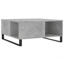 Table basse vidaXL Gris béton 80x80x36,5 cm Matériau à base de bois - Gris - Voir 4