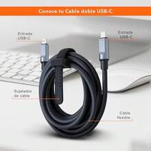 BLACK+DECKER  Doble To USB-C 2 Ms BZMTUS con Carga Rápida 3.0A Transferencia de Datos  Liso en Color  Compate con Disitivos To C Teléfonos Table y Más - como en la foto - Ver 4