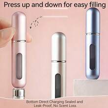 5/4/3/2/1 chai nước hoa cao cấp có thể tái sử dụng, chai xịt phun sương đáy, chai nước hoa rỗng, chai chiết nước hoa du lịch tiện dụng, chai nhỏ tinh tế, phun sương mịn, cần thiết cho mùa tựu trường, mẫu nước hoa mang theo hành lý xách tay. - Nhiều màu - Xem 6