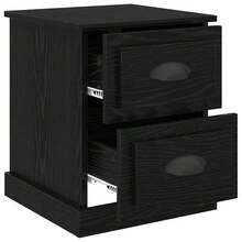 Table de chevet vidaXL aspect chêne noir 39 x 39 x 47,5 cm Matériau à base de bois - Noir - Voir 5