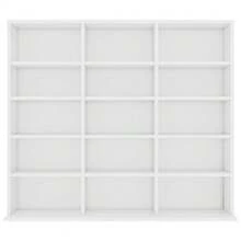 Suporte para CDs vidaXL, branco, 100x23x89,5 cm, material à base de madeira - Branco - Ver 4