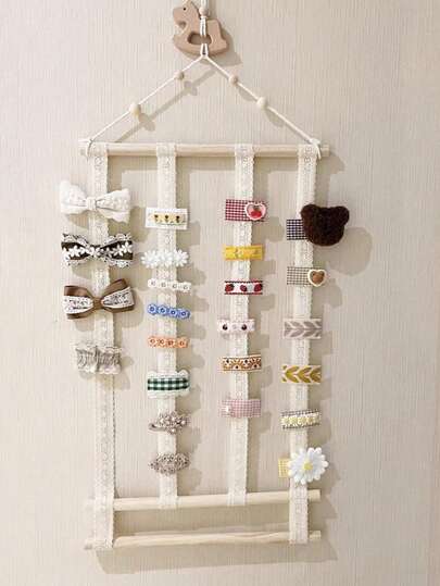 1 pieza Organizador de pinzas de pelo de gran tamaño, soporte para accesorios de pelo de niñas, estante de pared para exhibir pinzas de pelo para el baño