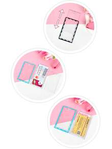 Personalized Customization, Red Flower Black Letter Customized Card Sleeve,,Card Holder And 1pc Key Ring Transparent Creative Acrylic Card Holder Student Campus Card Meal Card Protective Cover Key Ring With Pearl Bow Keychain, Office Supplies, School Supplies, Home Supplies, Back To School Gift Photo Badge Holder Card Holder Wallet Business Card Holder Credit Card Holder Id Card Holder Women For Women Card Wallet,Valentine'S Day Gift - Multicolor - View 7