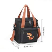 Dinosaur Print Large Capacity Multi-Layer Bag, Available In Black/Gray/Blue/Khaki Colors, With Adjustable Shoulder Straps And Reusable Lunch Box Tote Bag, Suitable For Storage, Travel, And Vacation, Suitable For Work, Picnic, Travel, Beach, Fishing, Lightweight And Convenient Design, Making It The Perfect Gift For Family And Friends During Festivals - one-size - View 11