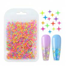 1 pungă fluorescentă stele paiete rășină epoxidică umplutură neon pentagramă înstelată paiete silicon mucegai umplutură Scrapbooking a face DIY meșteșuguri - Multicolor - Vizualizare 9