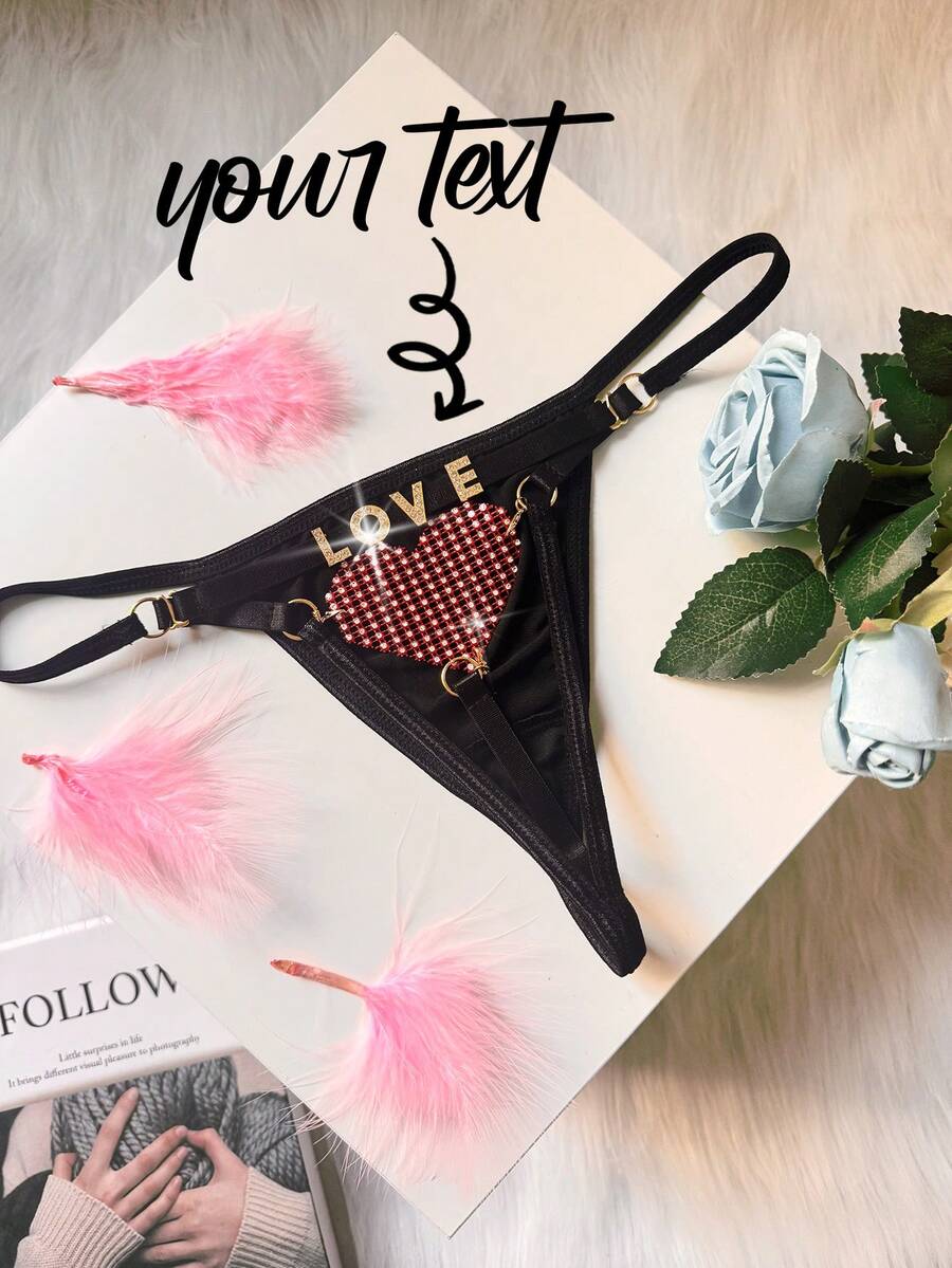 Quần lọt khe G-string tùy chỉnh với mặt dây chuyền vàng, có thể khắc tên. Quần lọt khe G-string cá nhân hóa với mặt dây chuyền, có thể khắc bất kỳ tên nào. Bikini lọt khe G-string tùy chỉnh, quà tặng cho cặp đôi. - màu đen - Xem 1
