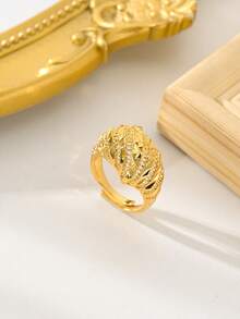 Adjustable Luxury Gold-Tone Ring For Women, Middle Eastern & African Fashion