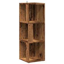 Mensola angolare vidaXL, effetto legno riciclato, 33x33x100 cm, materiale a base di legno - Castano - Visualizzare 3