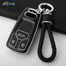 Vỏ bảo vệ chìa khóa cho Audi, chất liệu TPU mềm cao cấp, túi đựng chìa khóa bảo vệ toàn diện 360 độ, kèm dây đeo, tương thích với Audi A4, Q7, Q5, TT, A3, A6, SQ5, R8, S5 và các mẫu khác, vỏ bảo vệ chìa khóa điều khiển thông minh - phụ kiện bảo vệ chìa khóa ô tô bền bỉ - Audi B - Xem 5