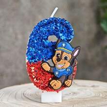 新款汪汪队立大功蜡烛数字生日蛋糕气球背景周年纪念派对婴儿派对蜡烛场景装饰 - 彩色 - 查看 24