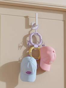 1pc Plastic Hat Rack Hat Storage, Circular Scarf Rack Hat Organizer With Clips Suitable Baseball Cap Hooks/Children's Room Storage Rack - Multicolor - View 15