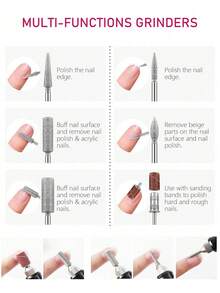 Movcle 18 Grinding Heads Professional Electric Nail Drill Machine Nails File Manicure Set Low Noise Gel Art Remover Pedicure Tool Glazing Polisher Polishing Grinder Variety Electric Nail Drill Bits Versatile Nail Art Equipment For Salon-Quality Results - 粉色 - 查看 9