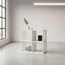 4 Compartment Bookshelf 60x29.5x59 cm White