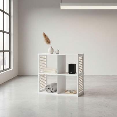 Ecommerc3 MOBLEKIT | Prateleiras de Madeira para Armazenamento e Decoração, Modelos em Forma de Cubo ou Retangulares com Opções de Portas ou Gavetas, Móveis Auxiliares Modernos para Sala de Estar, Quarto ou Escritório