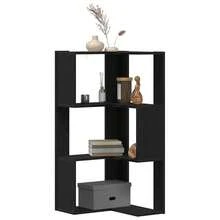Étagère d'angle vidaXL Chêne noir 50 x 50 x 102 cm Matériau à base de bois - Noir - Voir 1