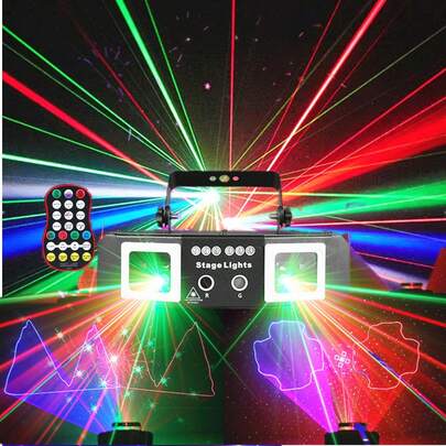 Disco Strobe Light, DJ Party Light, Pattern Beam Laser Light, DMX Sound Activation Remote Control, Suitable For Live Performances, Christmas, Halloween, Family Gatherings, Light Shows, Karaoke Bars KTV, Birthday And Holiday Carnival Atmosphere Light