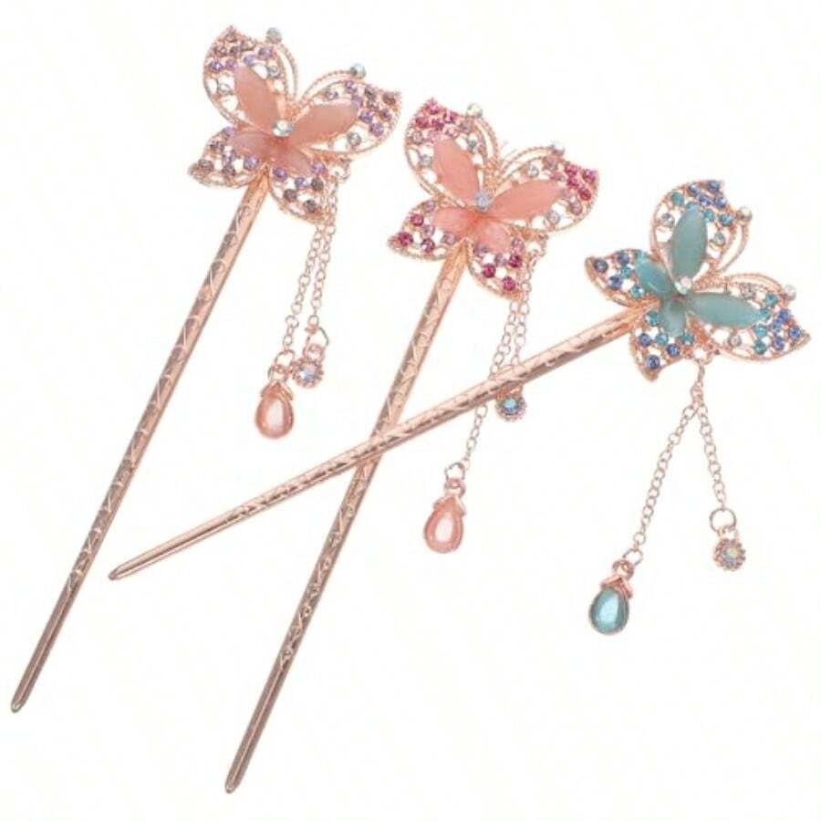 zxr Baluue Horquillas Para El Cabello Retro Palillos De Aleación Para Peinar Accesorios Elegantes Mujeres Y Novias Peinados Tradicionales Y Regalos125 - comosemuestra - Ver 1