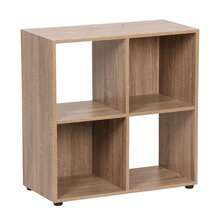 Ecommerc3 MOBLEKIT | Modular Wooden Shelves With Different Compartments And Door Options, Bookcases And Storage Furniture For Bedroom, Kitchen Or Entryway - Oak - 4 Comp | 60*29.7*60cm - View 4