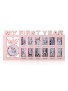 1pc My First Year Baby/Toddler Growth Certificate Photo Frame, Wall Hanging Or Tabletop, Plastic Letter Decoration For Milestone - White - View 9