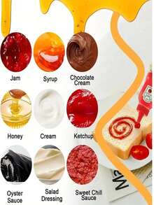 4 Pieces Mini Refillable Condiment Bottles - Leakproof Plastic, For Salad Dressing, Ketchup, Spices, Oil, Portable Kitchen Accessory - Multicolor - View 2