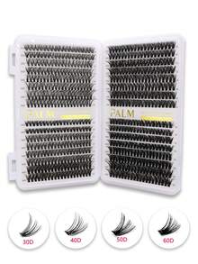 PALM LASHES 640pcs Clusters Wispy D Curl Cluster Eyelash Extensions Multi-Type Mixed DIY Eyelash Clusters Soft And Reusable Ultra-Large Capacity Individual Cluster Lashes (10&20&30D&40D&50D&60D&80D) - D - View 5