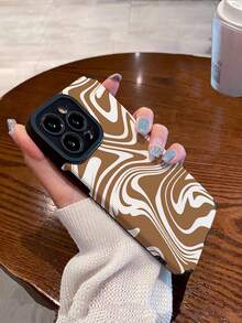 1 chiếc ốp lưng điện thoại thời trang, bất đối xứng, họa tiết lượn sóng, chất liệu da mềm mại, chống rơi vỡ, thích hợp làm quà tặng sinh nhật, quà tặng ngày lễ cho bạn bè, gia đình, người yêu, tương thích với Apple và các dòng điện thoại 17/16PLUS/16PRO/16PROMAX. - Nhiều màu - Xem 5