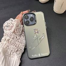 Platinum Rose Phone case For  17 16 16E 15 14 13 12 11 Pro Max 17 Air 16 Plus Tpu soft edge all inclusive protection, high aluminum tempered glass sheet is durable and always popular in the market - Concha de cristal colorida, concha plateada, D28, SKUSlice2 - Ver 2