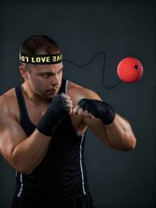 1 pieza Pelota de entrenamiento de boxeo con diadema portátil, adecuada para principiantes, unisex, excelente para entrenar velocidad, precisión, MMA, enfoque, alivio del estrés, acondicionamiento físico o coordinación mano-ojo - Adecuada para interiores, exteriores, gimnasio, parque y cualquier otro lugar (color y estilo aleatorios)