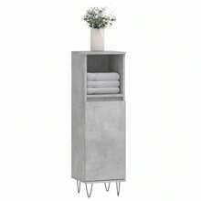 Armário de banheiro vidaXL cinza concreto 30x30x100 cm feito de madeira - Cinza - Ver 1