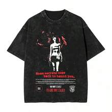 Resident Evils 3- Nemesis V3 Classic Washed T Shirt Streetwear T-Shirts Resident Evils Tees Men Women Cotton Harajuku Summer - 黑色 - 查看 1