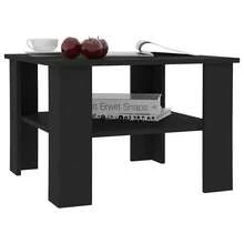 Mesa de centro vidaXL negra, 60x60x42 cm, material a base de madera. - Negro - Ver 1
