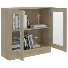 Vitrine vidaXL Chêne Sonoma 82,5 x 30,5 x 80 cm, matériau à base de bois - Tabac - Voir 1