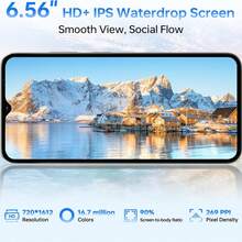 DOOGEE Note 56 X PRO Android 16 解鎖手機-32GB+128GB/TF 2TB 智慧型手機，6150mAh 電池，6.56" 螢幕，13MP 相機，4G 雙卡手機，8.45mm 超薄/Gemini AI/3.5mm 耳機孔/GPS/NFC/BT5.0 - Ice Blue - 查看 7