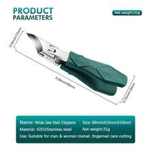 Heavy Duty Ingrown Toenail Clippers, Sharp Stainless Steel Slanted Tip Nail Clipper With Wide Opening To Prevent Splashing - Multicolor - View 5