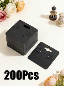 10/50/100/200Pcs Kraft Earring Display Cards - Secure Earring Holders With 6 Holes, Sturdy Cardboard, Perfect For Hanging Earrings, Jewelry Packaging, And Gift Giving - Brown