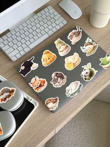 50pcs Sleeping Animals Stickers Cute Cartoon Graffiti Decal DIY Notebook Laptop Phone Guitar Stationery Stickers For Students Gift - Multicolor - View 8