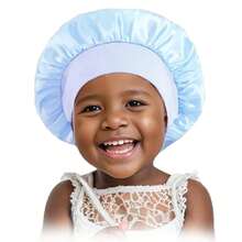 Customized Text Children's Satin Sleep Cap, Solid Color Wide Brim Elastic Mock Silk Round Hat, Hair Care Cap, Baby Cute Candy Color Versatile Children Headscarf Hat. - Multicolor - View 17