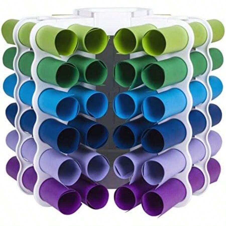 ArtBin 6864AS Estante de almacenamiento de vinilo, almacena 12 rollos de vinilo, color(Torre de almacenamiento de vinilo) - Multicolor - Ver 1