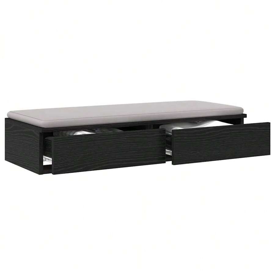 vidaXL Bettschubladen Schwarz Eichen-Optik 90 x 36,5 x 16,5 cm - Schwarz - Übersicht 1
