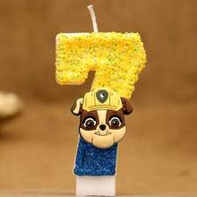 新款汪汪队立大功蜡烛数字生日蛋糕气球背景周年纪念派对婴儿派对蜡烛场景装饰 - 彩色 - 查看 5