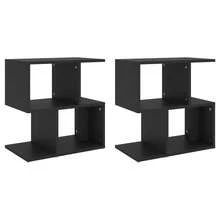 Comodini vidaXL, 2 pezzi, neri, 50x30x51,5 cm, in legno composito - nero - Visualizzare 2