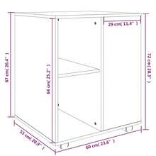 Carrello portautensili vidaXL, rovere affumicato, 60x53x72 cm, materiale a base di legno - Castano - Visualizzare 9