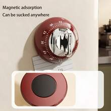 Magnetic Kitchen Timer - Precise Countdown Timer, Strong Adhesive, Mechanical Tabletop/Fridge Timer For Cooking, Baking And Learning (Easy-Read Flat Display), Battery-Free Mechanical Timer