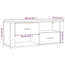 Larryhot Mueble para TV madera contrachapada color roble 100x35x40 cm, Robusto y duradero, fácil de montar, una opción ideal para la decoración del hogar - Marrón - Ver 9
